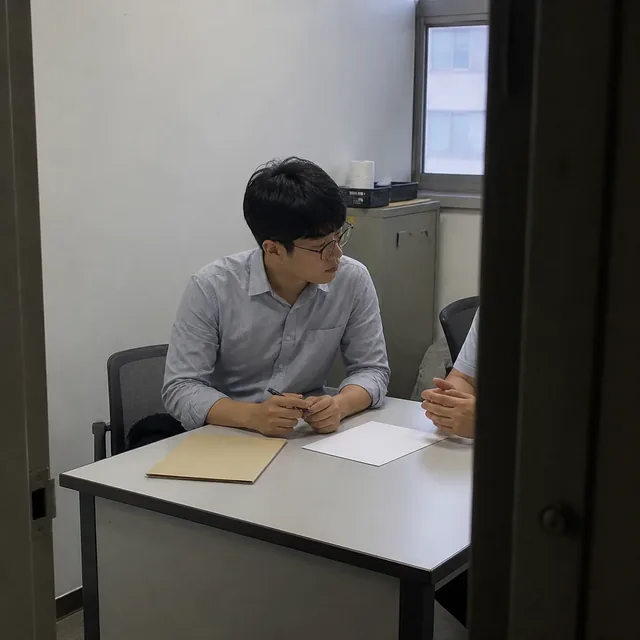 상담 자리에서 창업 자료를 함께 검토하는 모습